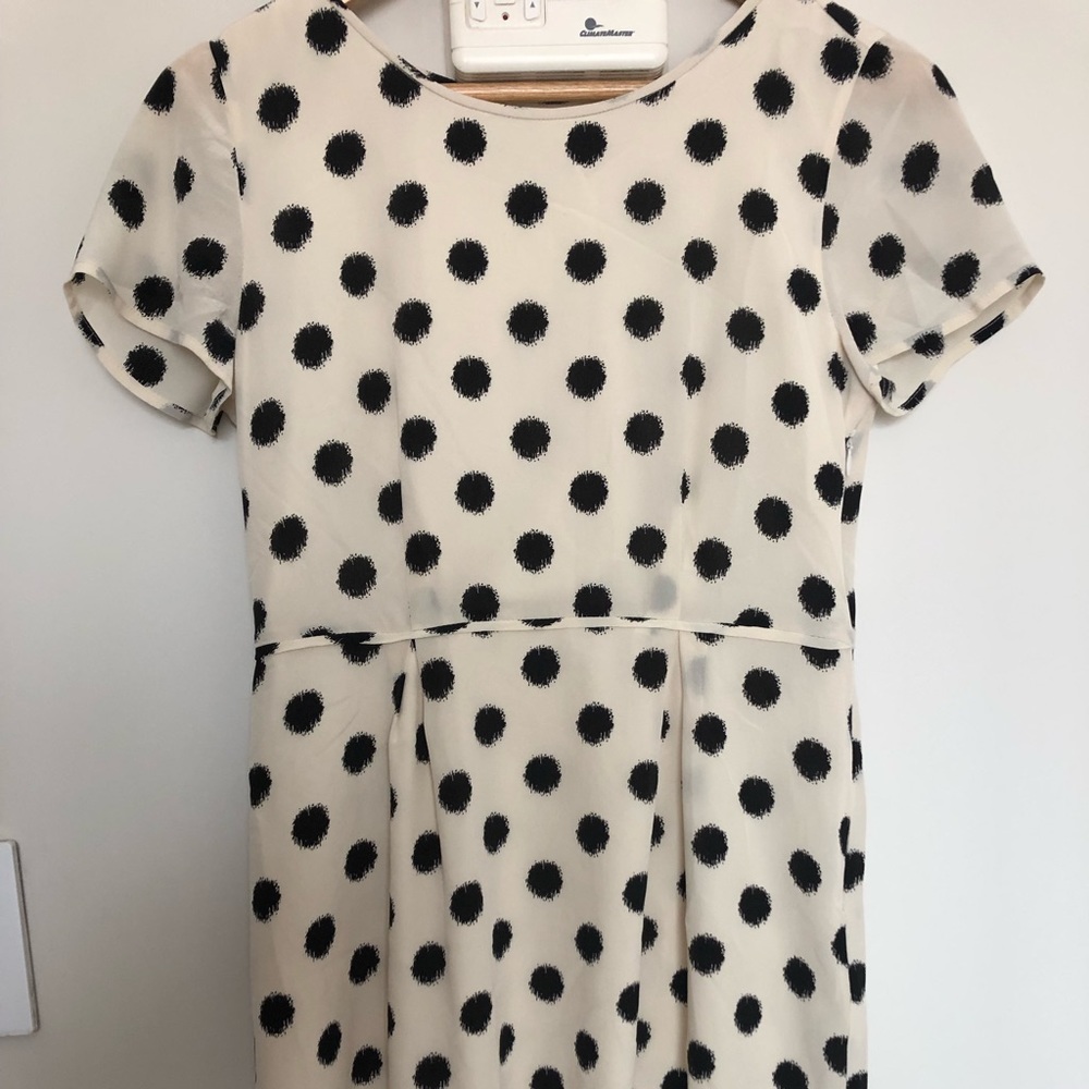 Madewell Polka Dot High Waisted Silk Dress